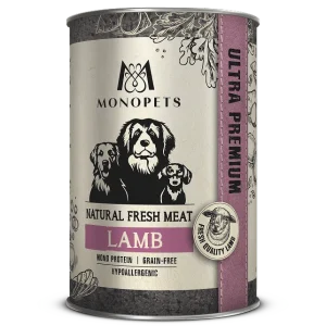 Hypoallergenic grain-free canned food with fresh lamb