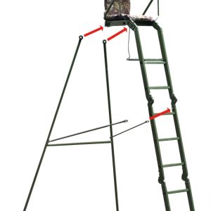 Aanzitladder uitbreiding set van boom hoogzit naar vrijstaande hoogzit
