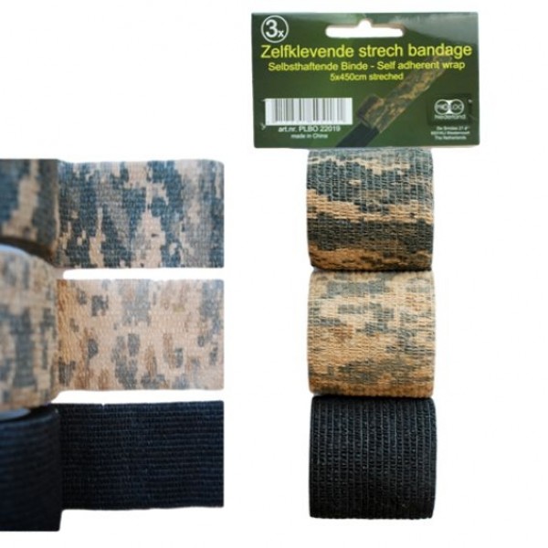 Cohesive strechtape 5cmx2mtr 4,5m streched - Afbeelding 3